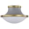 Nuvo Lafayette 1-Light Flush Mount 14 in. Gray/Natural Brass White Opal Glass 60/7915 - alternate 5